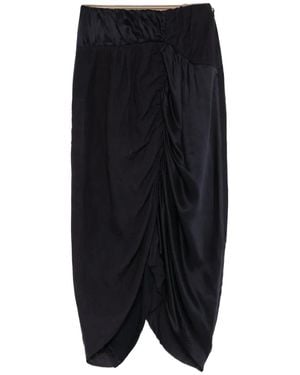 Ziggy Chen Ruched Midi Skirt - Black