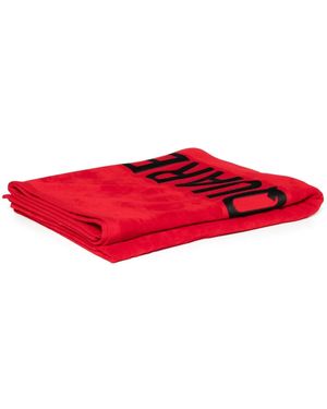 DSquared² Logo-Intarsia Beach Towell - Red