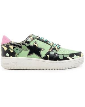 A Bathing Ape X Mo' Wax X Unkle Bapesta Low M2 Camo-Print Sneakers - Green