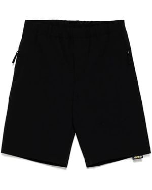 Aspesi Linen Garment Dyed Shorts - Black