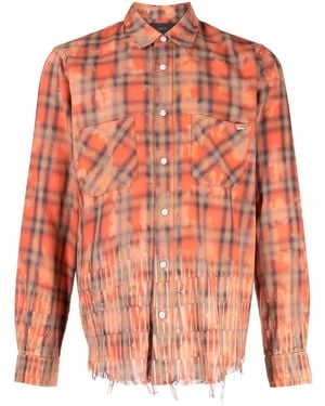 Amiri Bleached Logo Flannel Shirt - Orange