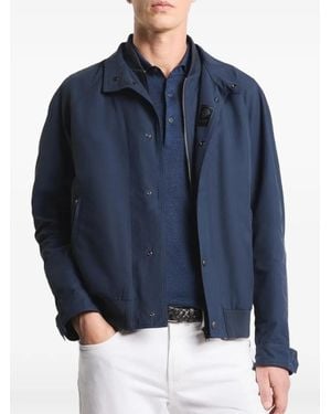 Fay Zip-Up Ribbed-Trim Jacket - Blue