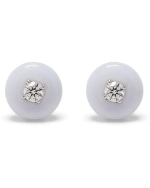 Fernando Jorge 18Kt Orbit Chalcedony Diamond Earrings - White