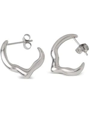 Trussardi Sculptural Hoop Earrings - White
