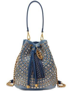 La Carrie Embellished Bucket Bag - Blue