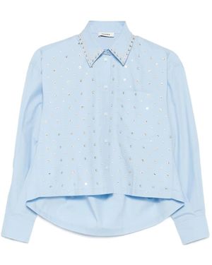 Sandro Camisa de algodón con apliques - Azul