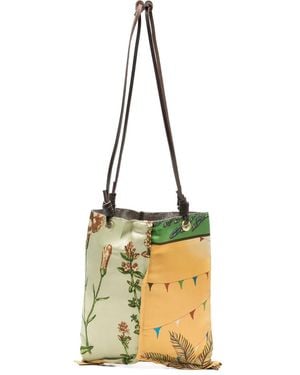 Manipuri Floral-Patchwork Tote Bag - Metallic