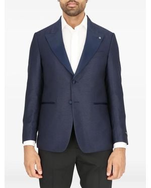Scotch & Soda Textured Shawl-Lapel Jacket - Blue