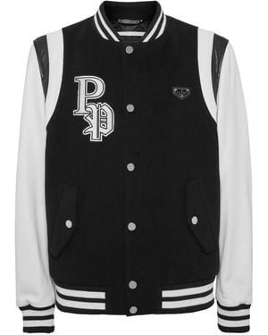 Philipp Plein University Bomber Jacket Patches - Black