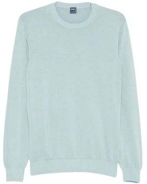 Fedeli Fine-Knit Jumper - Blue