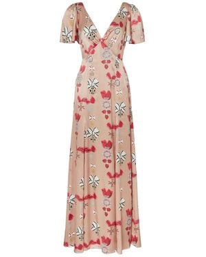 Temperley London Robe Longue Reina À Ornements - Rose