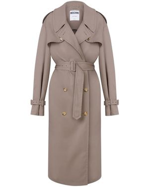 Moschino Trenchcoat aus Gabardine - Grau