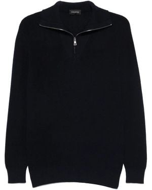 Tagliatore Pullover mit Reißverschluss - Blau