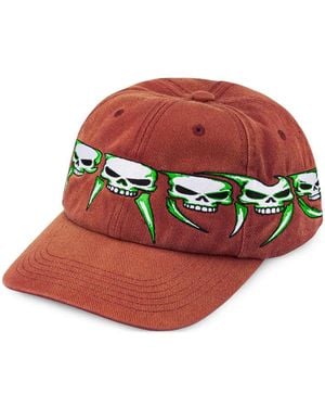 Supreme Cappello Skulls Spellout 6-Panel - Rosso