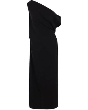 Co. Vestido Midi Drapeado - Negro