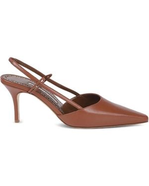 Manolo Blahnik 70Mm Slingback Pointed-Toe Pumps - Brown