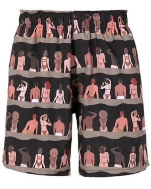 Amir Slama Graphic-Print Shorts - Blue