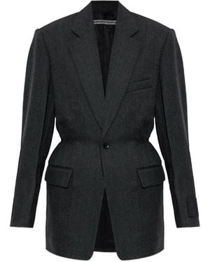 Alexander Wang Cinched-Waist Wool-Twill Blazer - Black