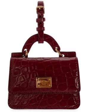 Dolce & Gabbana Croc-Effect Leather Card Holder - Purple