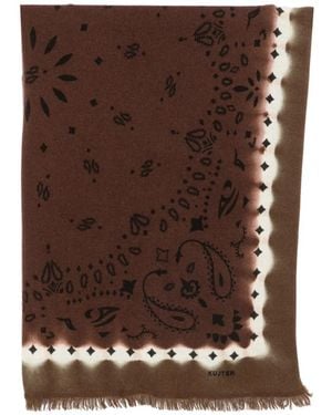 Kujten Sciarpa Con Frange - Marrone