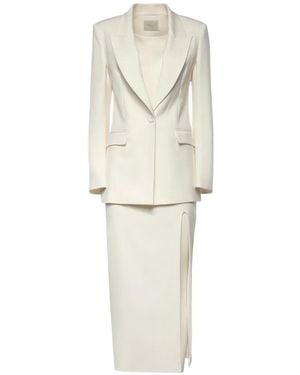 The Archivia Lora Single-Breasted Slit-Detail Suit - White