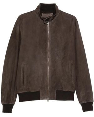 Boglioli Zip Leather Jacket - Brown