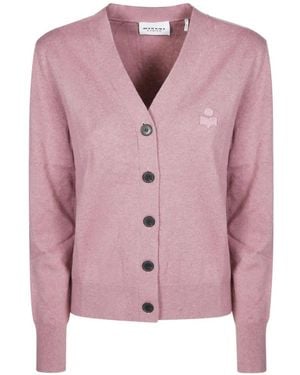 Isabel Marant Cárdigan Con Logo Bordado - Rosa