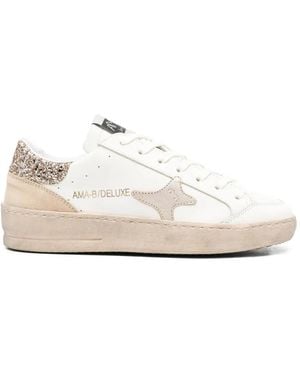 AMA BRAND Glitter-Detail Leather Trainers - White