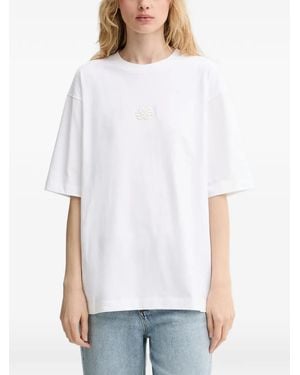 Filling Pieces Embroidered-Logo T-Shirt - White