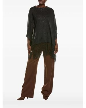 Brunello Cucinelli Fringed Sequin-Embellished Jacket - Black
