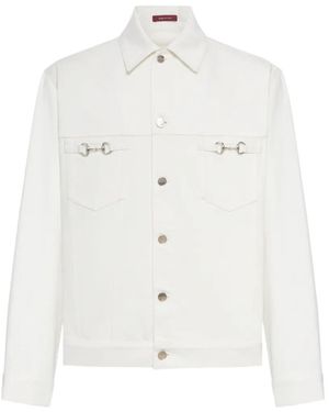 Gucci Horsebit-Detail Denim Jacket - White