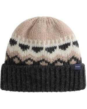 Woolrich Fair Isle Beanie Hat - Grey