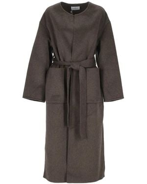 The Dynamis Studio Belted Wool Coat - Gray
