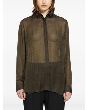 Tom Ford Croc-Print Shirt - Green