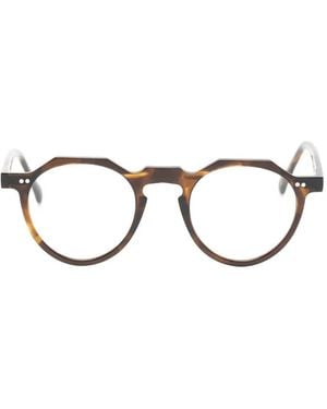 Lesca Gafas Bloc Con Montura Geométrica - Marrón