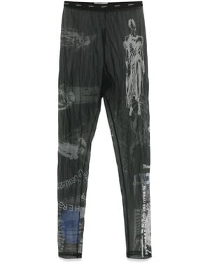 Yohji Yamamoto Leggings Mit Print - Grau