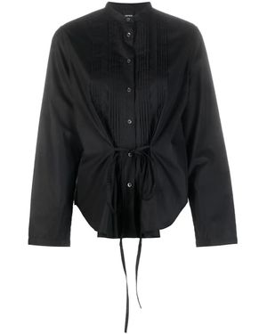 Aspesi Peplum Button-Down Shirt - Black