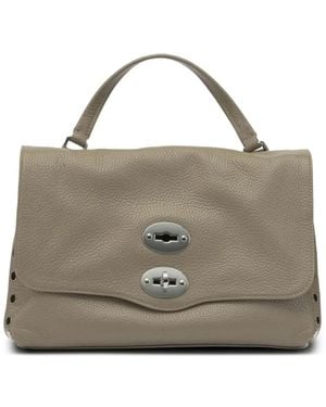 Zanellato Postina Turnlock Leather Tote Bag - Gray