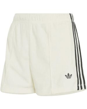 adidas Logo-Detail Mini Shorts - White