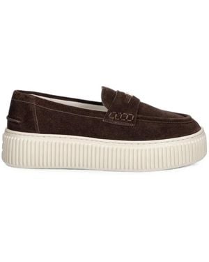 Furla Suede Platform Loafers - White