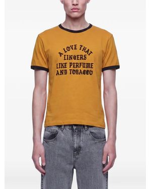 Second/Layer A Love That Lingers Slogan-Print Ringer T-Shirt - Blue