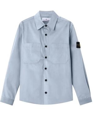 Stone Island Long-Sleeve Micro-Corduroy Shirt - Blue