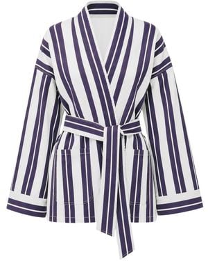 forte_forte Striped Jacket - Blue
