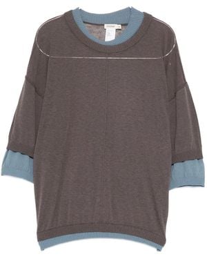 COTEMP Contrasting Collar Top - Gray