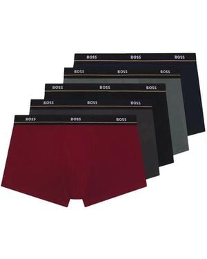 BOSS Logo-Waistband Boxers (Set Of Five) - Red
