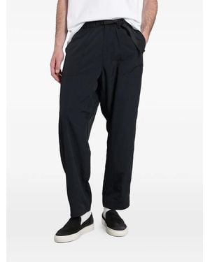 Maison Kitsuné Belted Logo-Print Technical Trousers - Blue