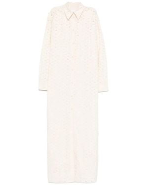 Nanushka Geknöpftes Kleid Mit Lochmuster - Weiß
