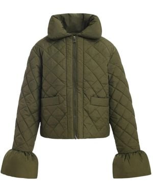 Essentiel Antwerp Zip-Up Quilted Jacket - Green