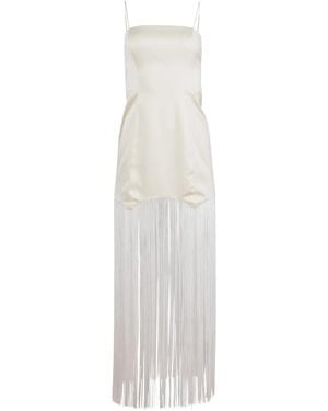 Fleur du Mal Fringe Maxi Dress - White