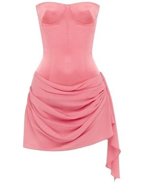 Alex Perry Draped Mini Corset-Style Dress - Pink